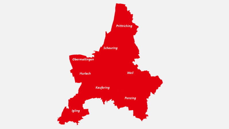 Karte des SPD Ortsvereins Kaufering